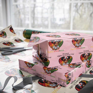 Nurses Light Up Everyday Wrapping Paper Roll Joyful Kwanzaa Celebration Gift TS12 Light Pink Print Your Wear