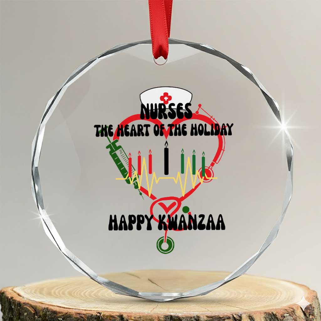 Nurses The Heart Of The Holiday Crystal Glass Ornament Kwanzaa Celebration Gift TS12 Transparent Glass 3'' Circle Print Your Wear