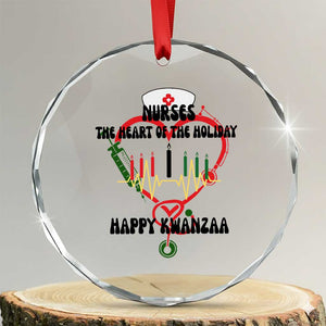 Nurses The Heart Of The Holiday Crystal Glass Ornament Kwanzaa Celebration Gift TS12 Transparent Glass 3'' Circle Print Your Wear