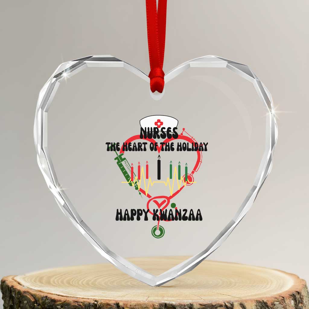 Nurses The Heart Of The Holiday Heart Crystal Glass Ornament Kwanzaa Celebration Gift TS12 Transparent Glass 3'' Heart Print Your Wear