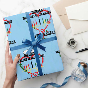Nurses The Heart Of The Holiday Wrapping Paper Roll Kwanzaa Celebration Gift TS12 Light Blue Print Your Wear