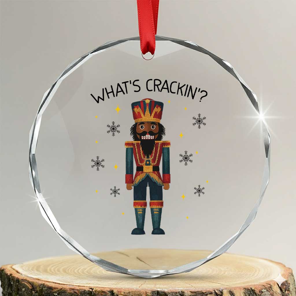 Nutcracker Christmas Crystal Glass Ornament What Is Cracking TS14 Transparent Glass 3'' Circle Print Your Wear