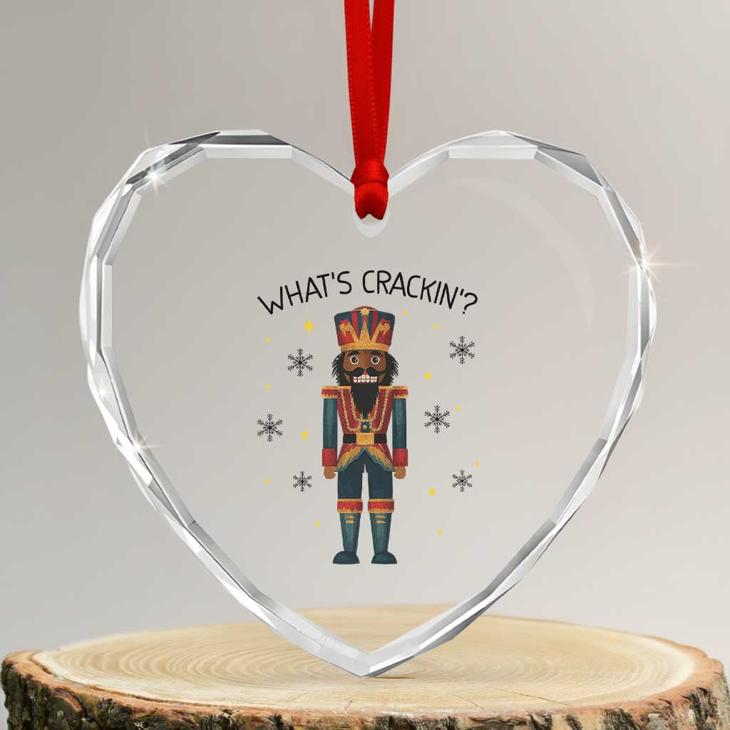 Nutcracker Christmas Heart Crystal Glass Ornament What Is Cracking TS14 Transparent Glass 3'' Heart Print Your Wear
