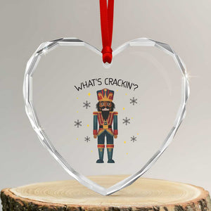Nutcracker Christmas Heart Crystal Glass Ornament What Is Cracking TS14 Transparent Glass 3'' Heart Print Your Wear
