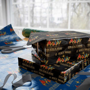O Holy Night Our King Is Here Jesus Is The Reason Wrapping Paper Roll Christian Religious Xmas TS11 Black Print Your Wear