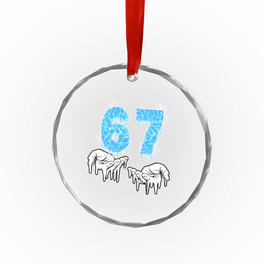 Ocean Water Wave Effect Printed Crystal Glass Ornament Six Seven Meme TS12 Print Your Wear