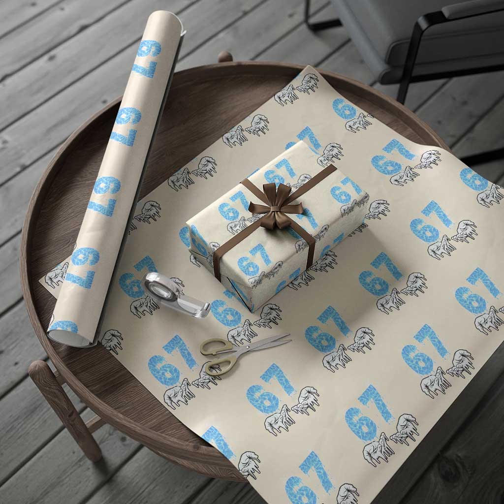 Ocean Water Wave Effect Printed Wrapping Paper Roll Six Seven Meme TS12 Beige Print Your Wear