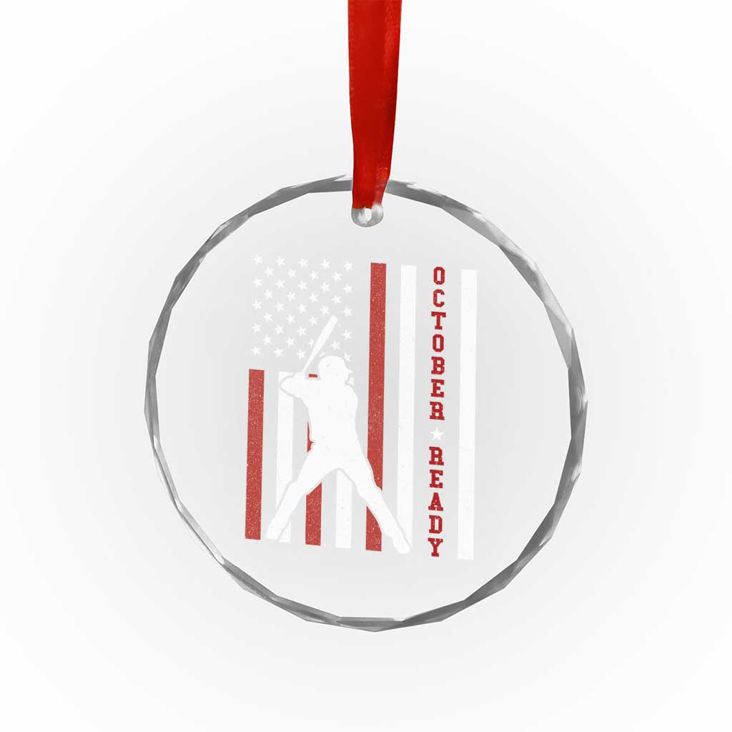 October Ready Crystal Glass Ornament Cool Distressed Philadelphia Baseball Fan US Flag TS10 Print Your Wear
