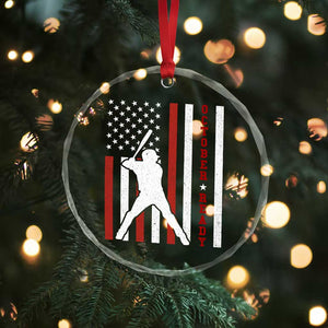 October Ready Crystal Glass Ornament Cool Distressed Philadelphia Baseball Fan US Flag TS10 Print Your Wear