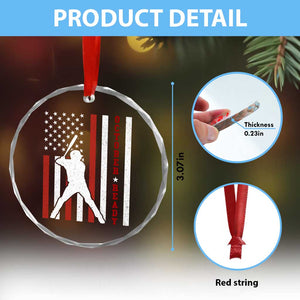 October Ready Crystal Glass Ornament Cool Distressed Philadelphia Baseball Fan US Flag TS10 Print Your Wear