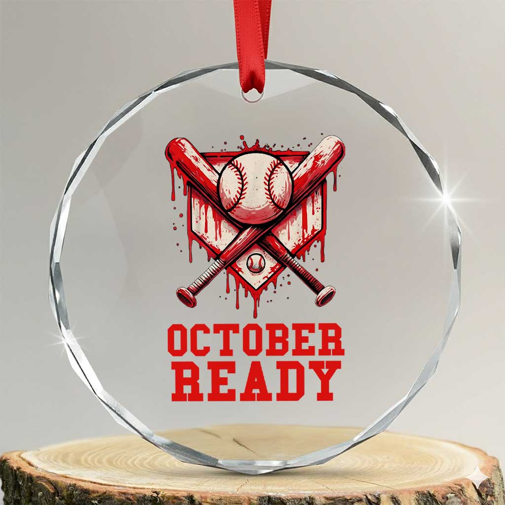 October Ready Crystal Glass Ornament Philadelphia Playoff Baseball Drip Graffiti TS10 Transparent Glass 3'' Circle Print Your Wear