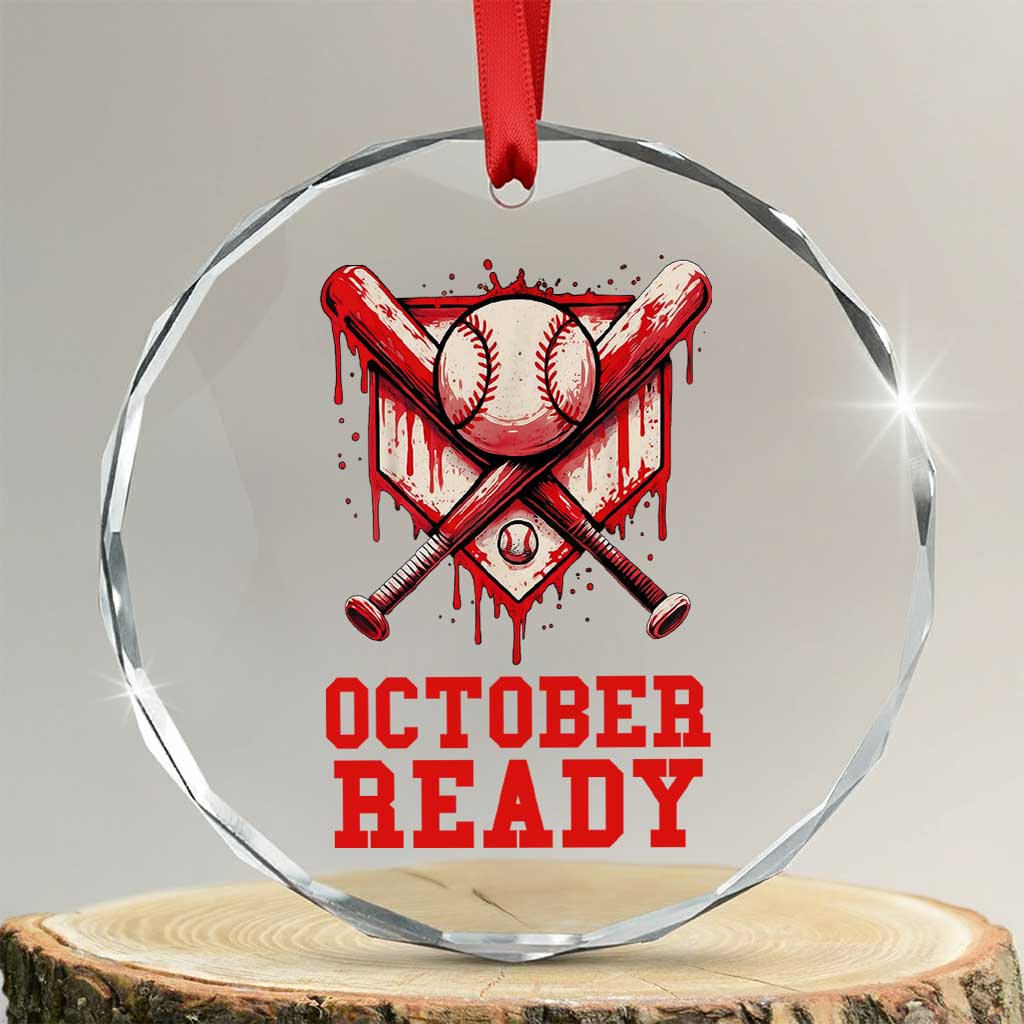 October Ready Crystal Glass Ornament Philadelphia Playoff Baseball Drip Graffiti TS10 Transparent Glass 3'' Circle Print Your Wear