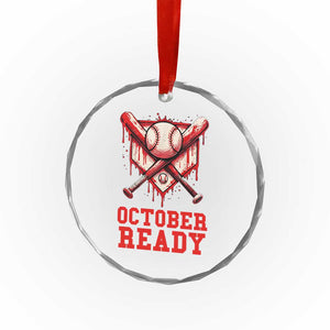 October Ready Crystal Glass Ornament Philadelphia Playoff Baseball Drip Graffiti TS10 Print Your Wear