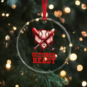 October Ready Crystal Glass Ornament Philadelphia Playoff Baseball Drip Graffiti TS10 Print Your Wear