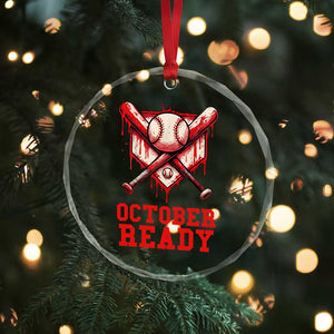 October Ready Crystal Glass Ornament Philadelphia Playoff Baseball Drip Graffiti TS10 Print Your Wear