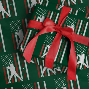 October Ready Wrapping Paper Roll Cool Distressed Philadelphia Baseball Fan US Flag TS10 Green Print Your Wear