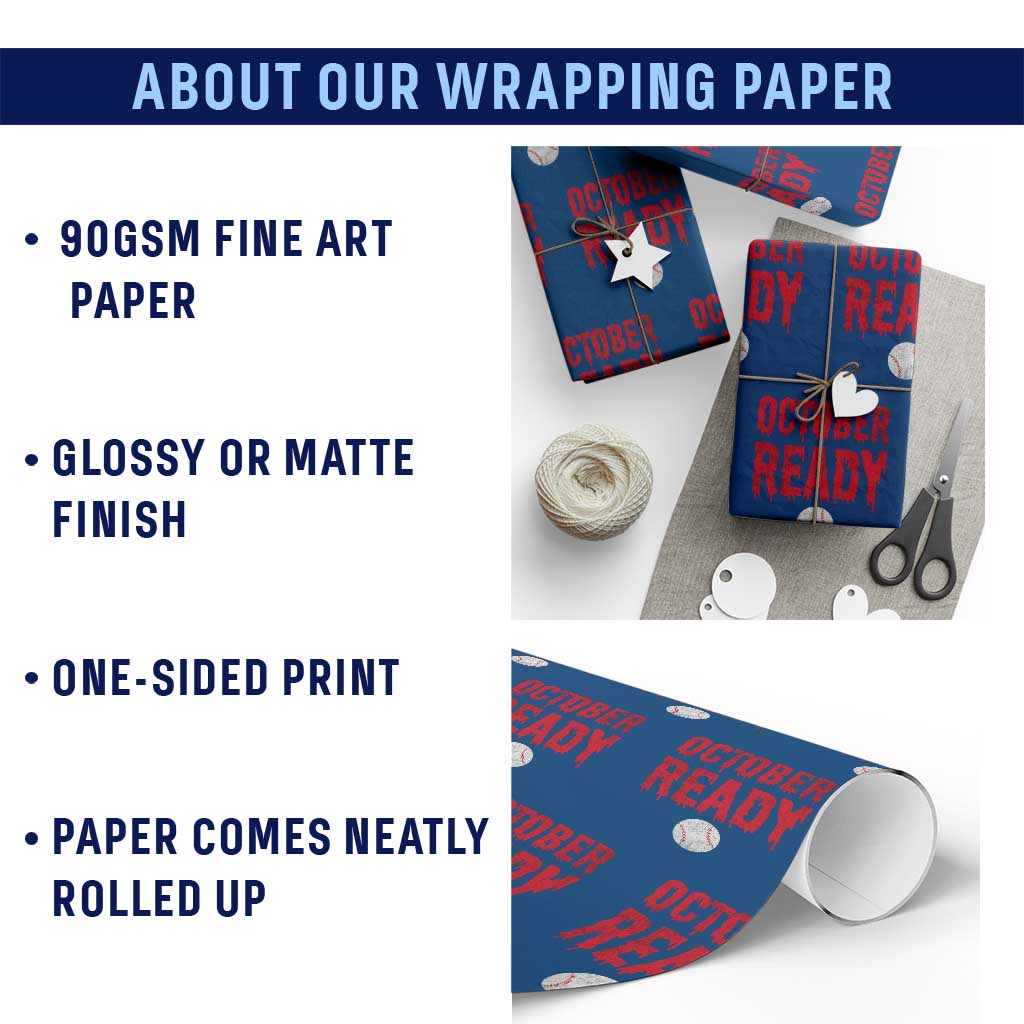 October Ready Wrapping Paper Roll Philadelphia Playoff Baseball Gift Halloween Costume TS10 Print Your Wear