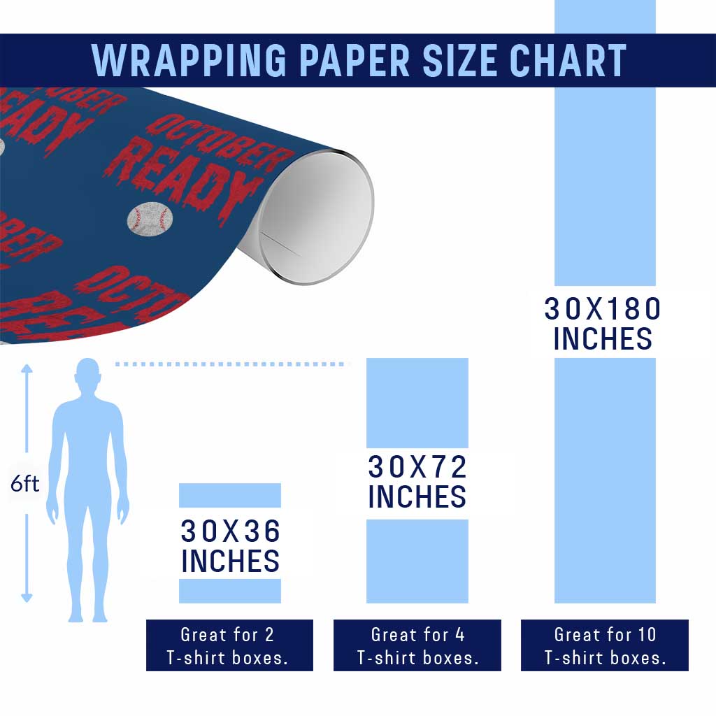 October Ready Wrapping Paper Roll Philadelphia Playoff Baseball Gift Halloween Costume TS10 Print Your Wear