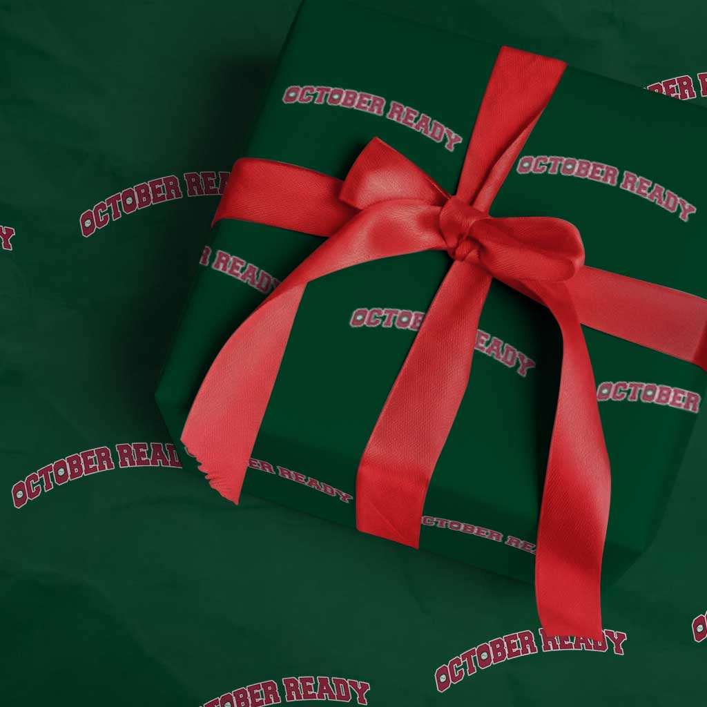 October Ready Wrapping Paper Roll Vintage Sports Philadelphia Playoff Baseball Fan TS10 Green Print Your Wear