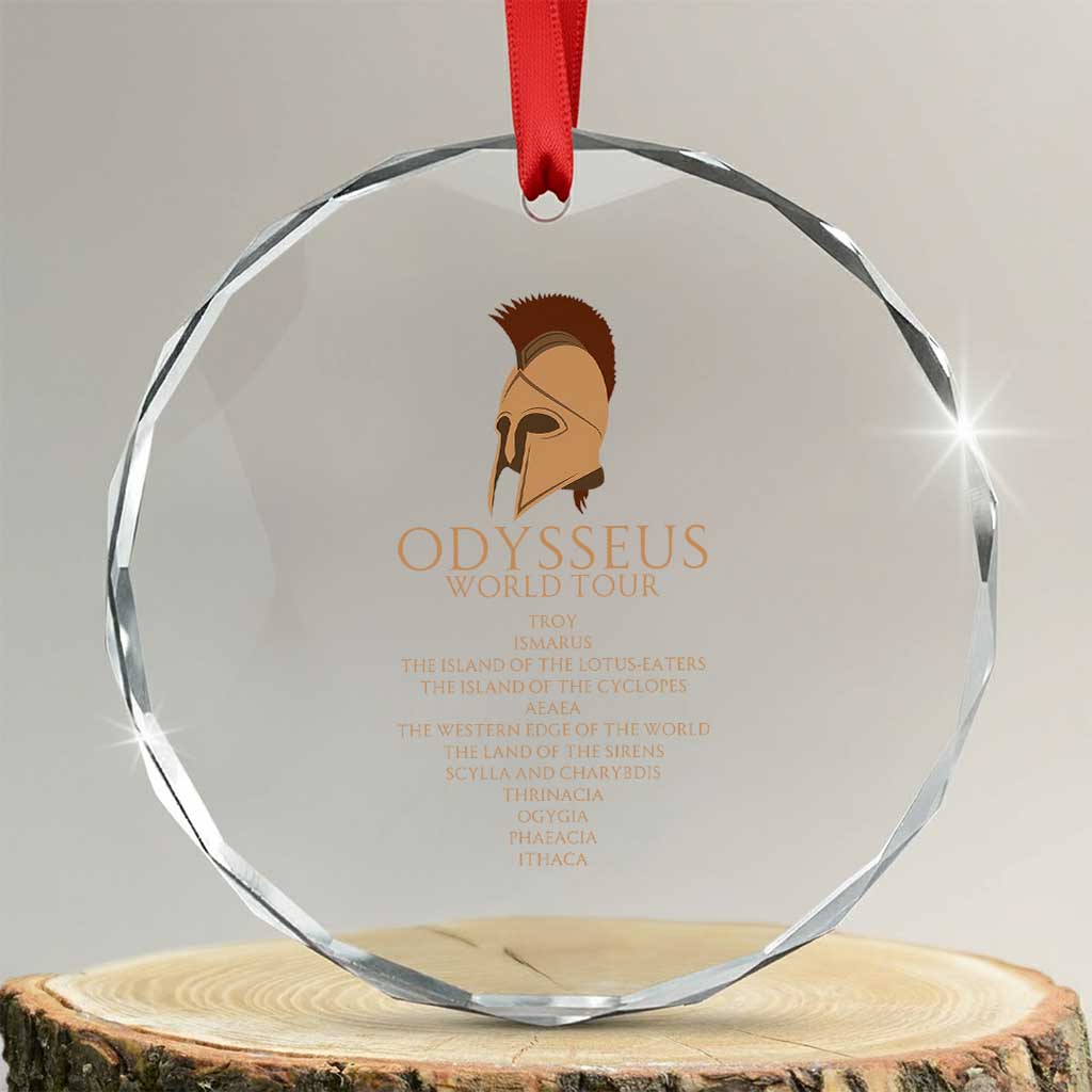 Odysseus Ancient Greek Odyssey World Tour Crystal Glass Ornament Mythology Corinthian Helmet History Lover Gift TS02 Transparent Glass 3'' Circle Print Your Wear