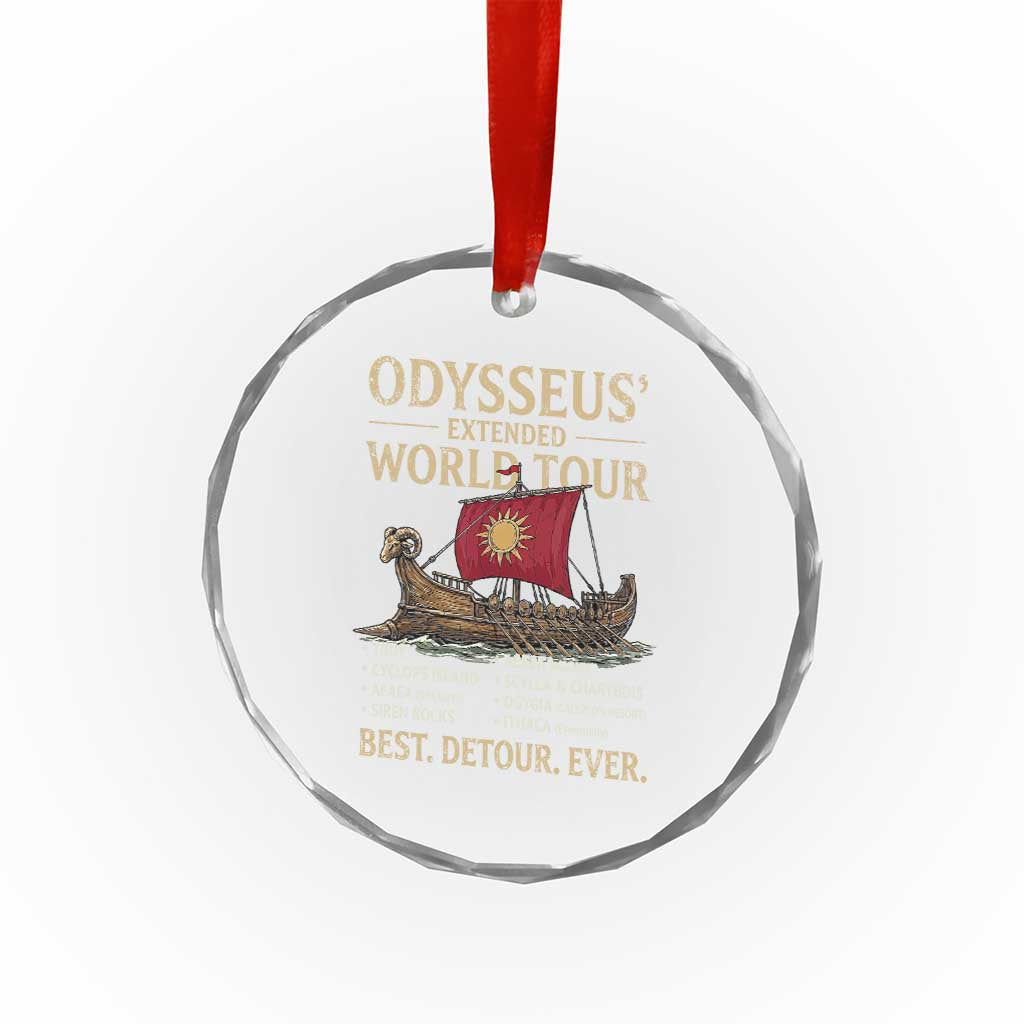 Odysseus Extended World Tour Crystal Glass Ornament Funny Greek Mythology Odyssey History Gift