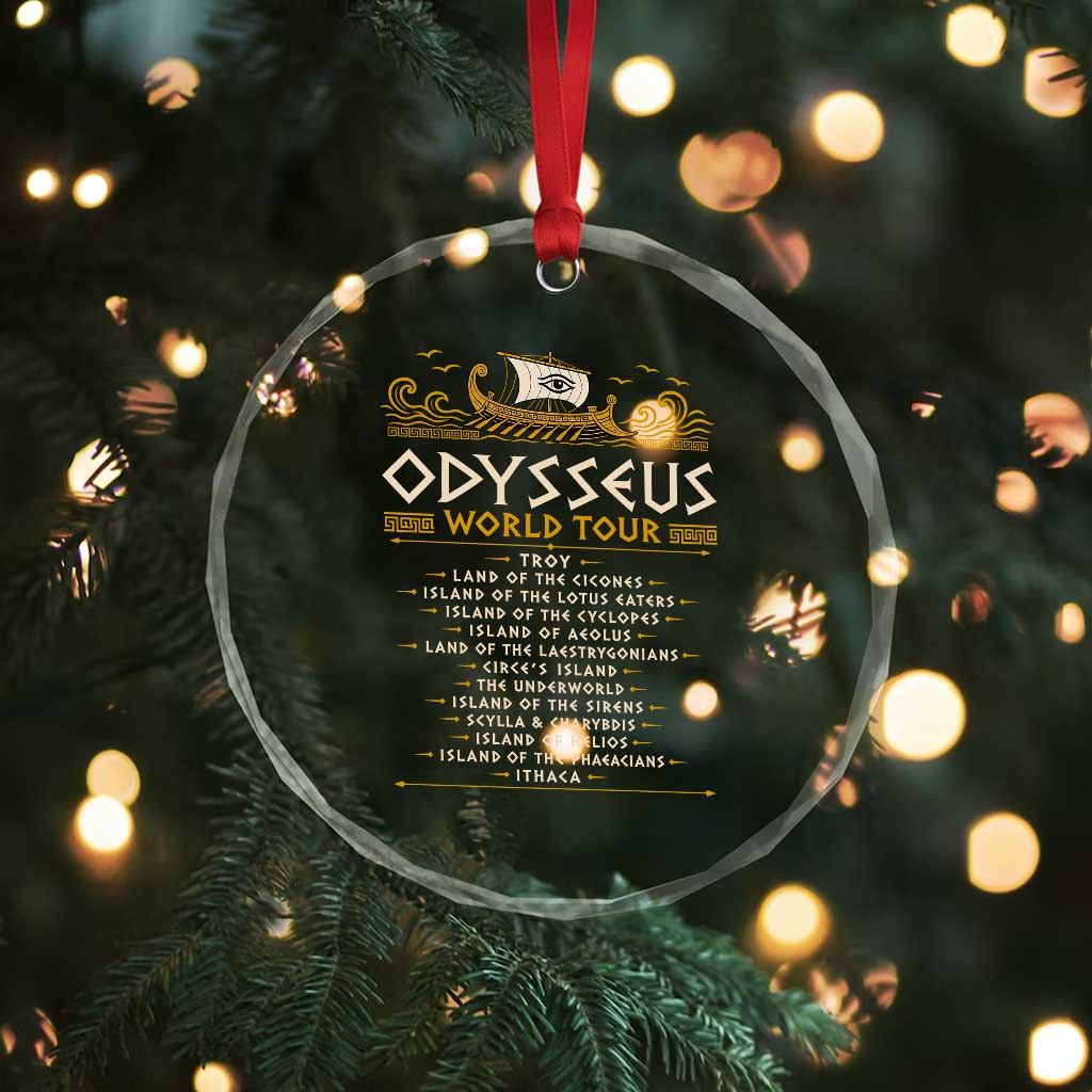 Odysseus World Tour Epic Journey Crystal Glass Ornament Funny Greek Mythology Odyssey History Gift