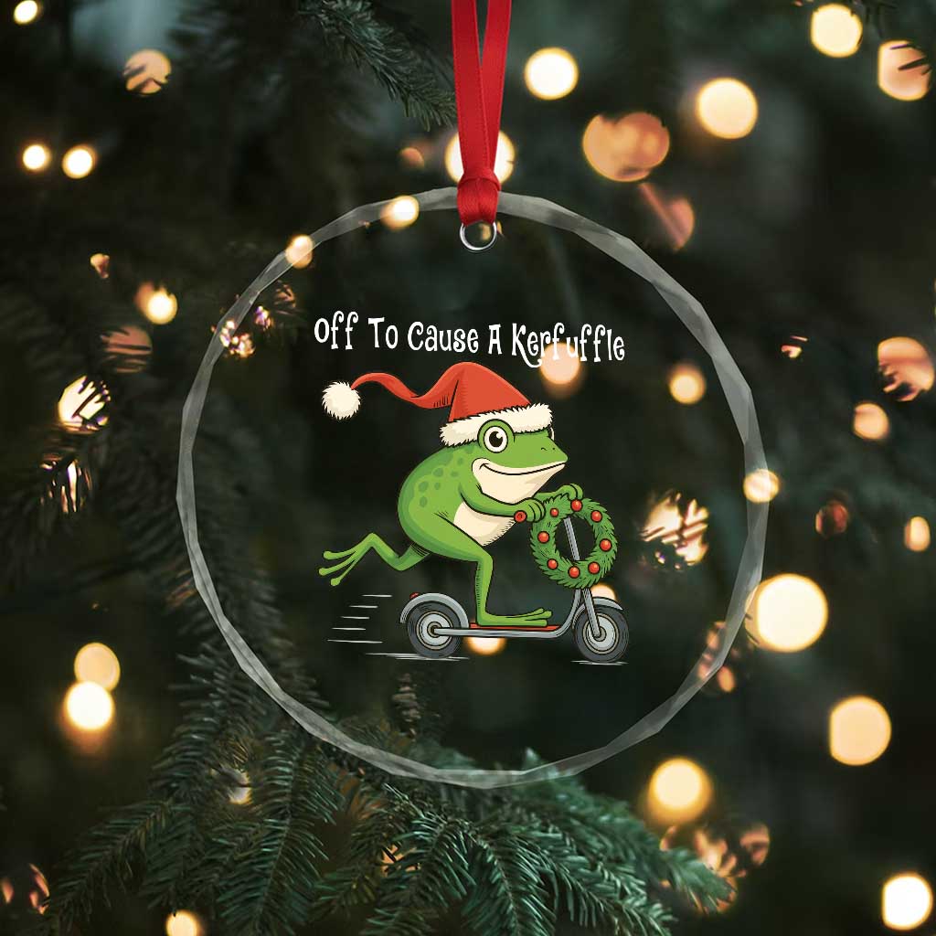 Off To Cause A Kerfuffle Crystal Glass Ornament Funny Frog Christmas TS14 Print Your Wear