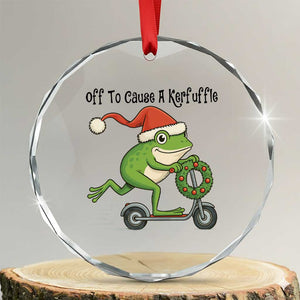 Off To Cause A Kerfuffle Crystal Glass Ornament Funny Frog Christmas Meme Weirdcore TS14 Transparent Glass 3'' Circle Print Your Wear