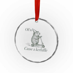 Off To Cause A Kerfuffle Crystal Glass Ornament Funny Groundhog Scooter Chaos TS11 Print Your Wear