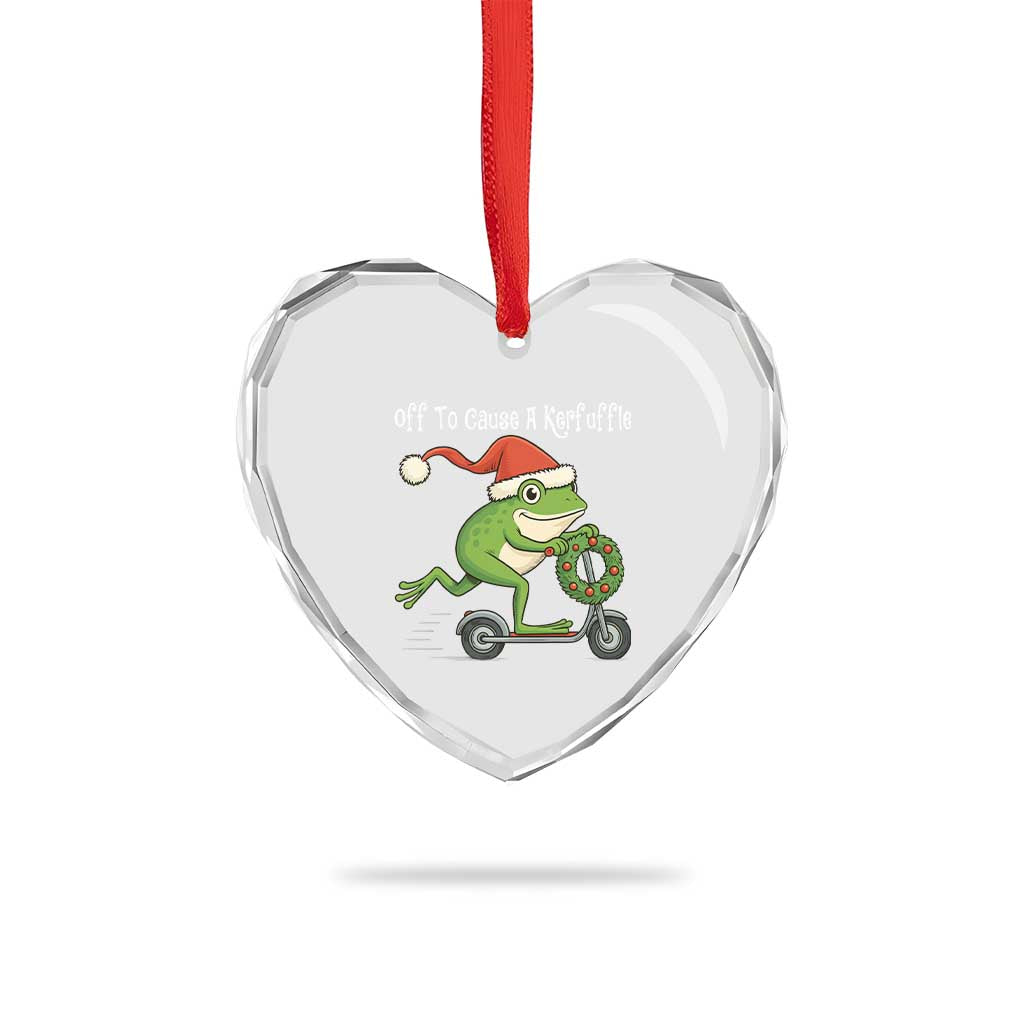 Off To Cause A Kerfuffle Heart Crystal Glass Ornament Funny Frog Christmas TS14 Print Your Wear