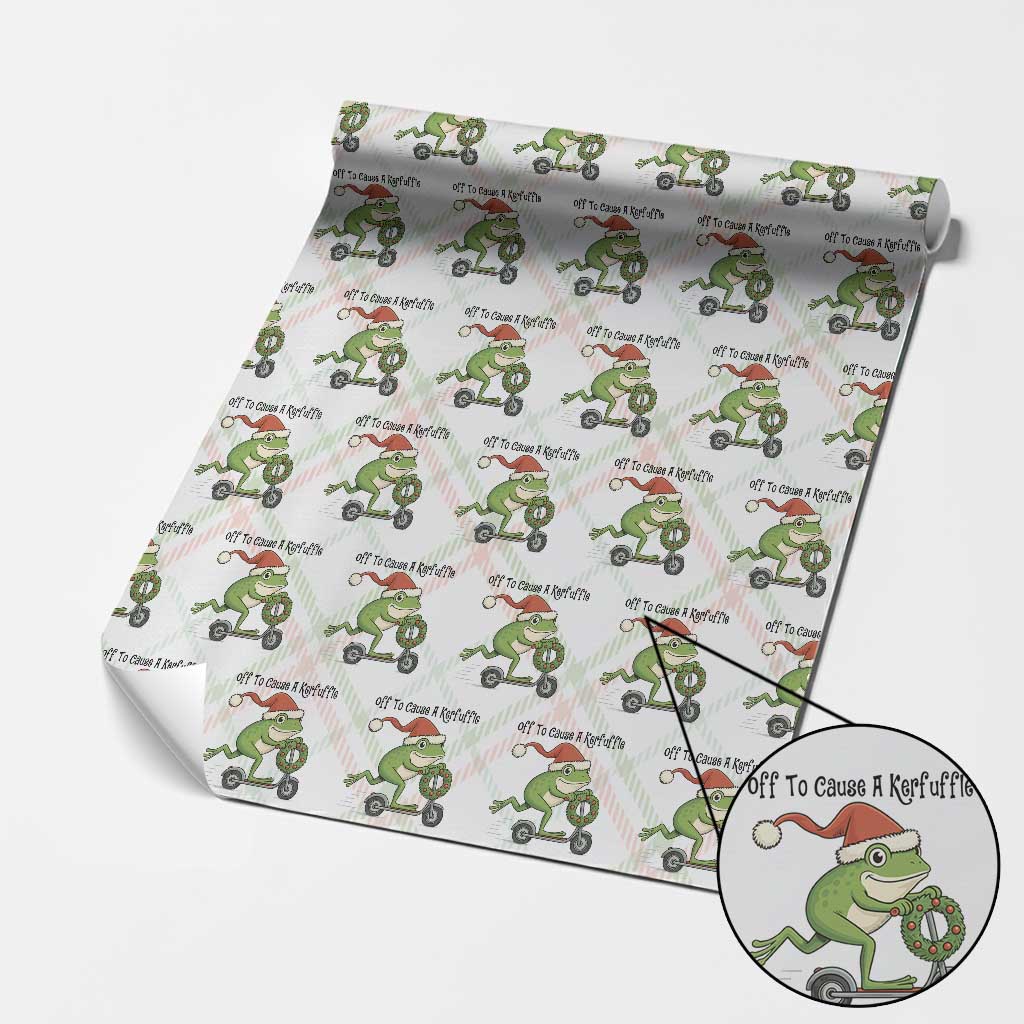 Off To Cause A Kerfuffle Wrapping Paper Roll Funny Frog Christmas Meme Weirdcore TS14 Christmas Plaid Print Your Wear