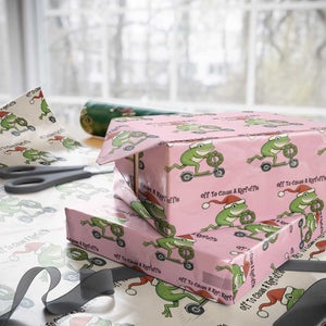 Off To Cause A Kerfuffle Wrapping Paper Roll Funny Frog Christmas Meme Weirdcore TS14 Light Pink Print Your Wear