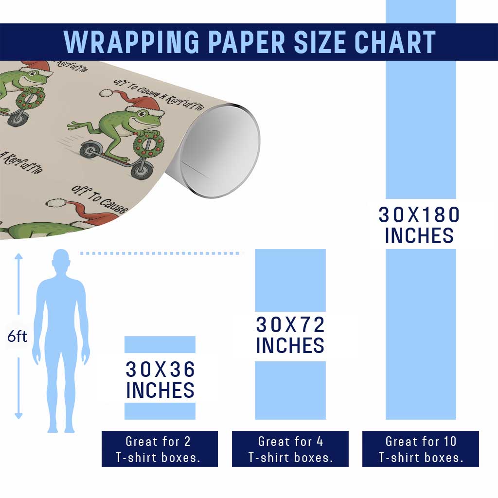 Off To Cause A Kerfuffle Wrapping Paper Roll Funny Frog Christmas Meme Weirdcore TS14 Print Your Wear