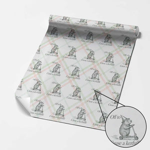 Off To Cause A Kerfuffle Wrapping Paper Roll Funny Groundhog Scooter Chaos TS11 Christmas Plaid Print Your Wear