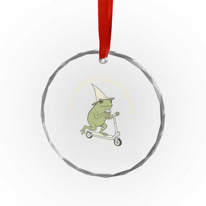Off To Commit Mom Foolery Crystal Glass Ornament Funny Mama Frog Scooter Mother's Day TS11 Print Your Wear