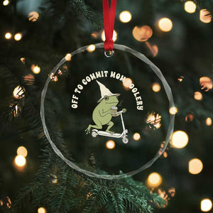 Off To Commit Mom Foolery Crystal Glass Ornament Funny Mama Frog Scooter Mother's Day TS11 Print Your Wear