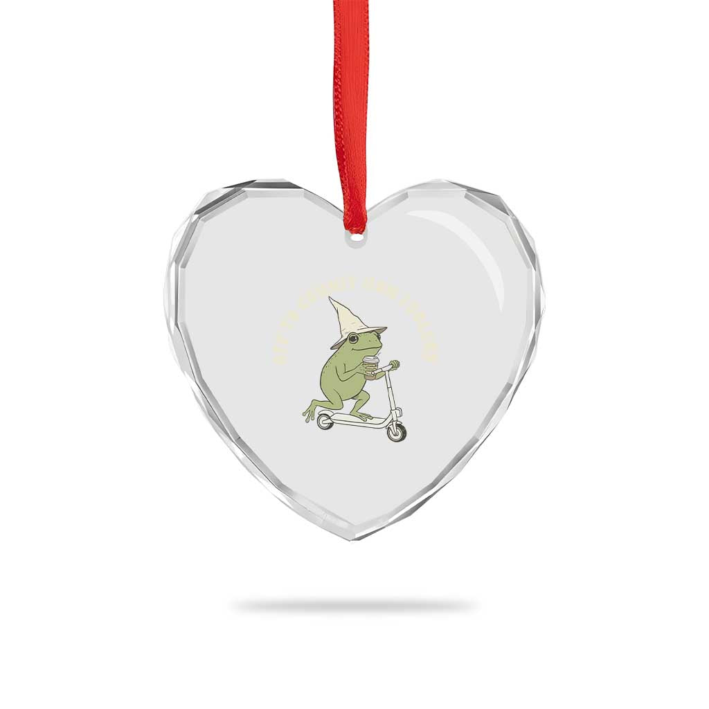 Off To Commit Mom Foolery Heart Crystal Glass Ornament Funny Mama Frog Scooter Mother's Day TS11 Print Your Wear