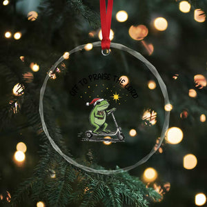 Off To Praise The Lord Crystal Glass Ornament Funny Frog Christian TS14 Print Your Wear
