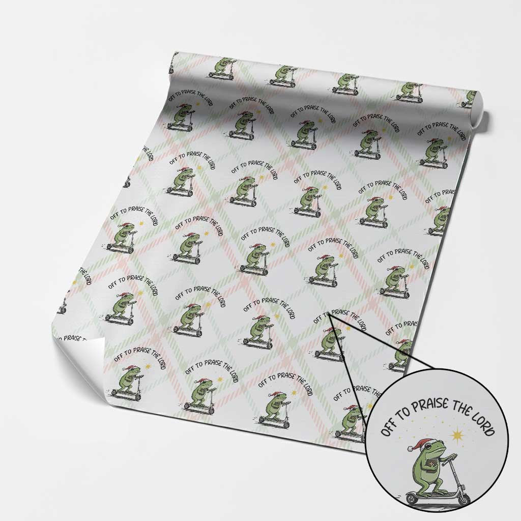 Off To Praise The Lord Wrapping Paper Roll Funny Frog Christian TS14 Christmas Plaid Print Your Wear
