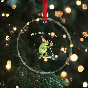 Off To Start Chapter 18 Crystal Glass Ornament Funny Frog Scooter 18th Birthday Gift TS12 Print Your Wear
