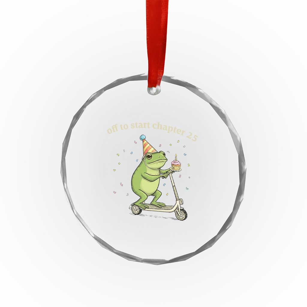 Off To Start Chapter 25 Crystal Glass Ornament Funny Frog Scooter 25th Birthday Gift TS12 Print Your Wear