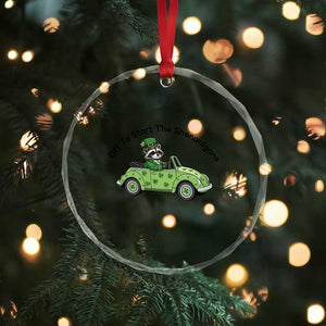 Off To Start The Shenanigans Crystal Glass Ornament Funny Irish Raccoon TS12 Print Your Wear