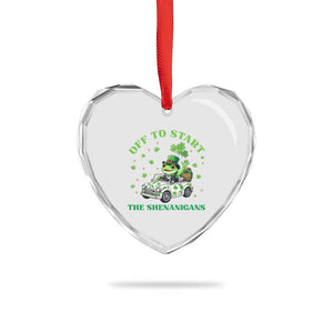 Off To Start The Shenanigans Heart Crystal Glass Ornament St Patricks Day Frog TS12 Print Your Wear