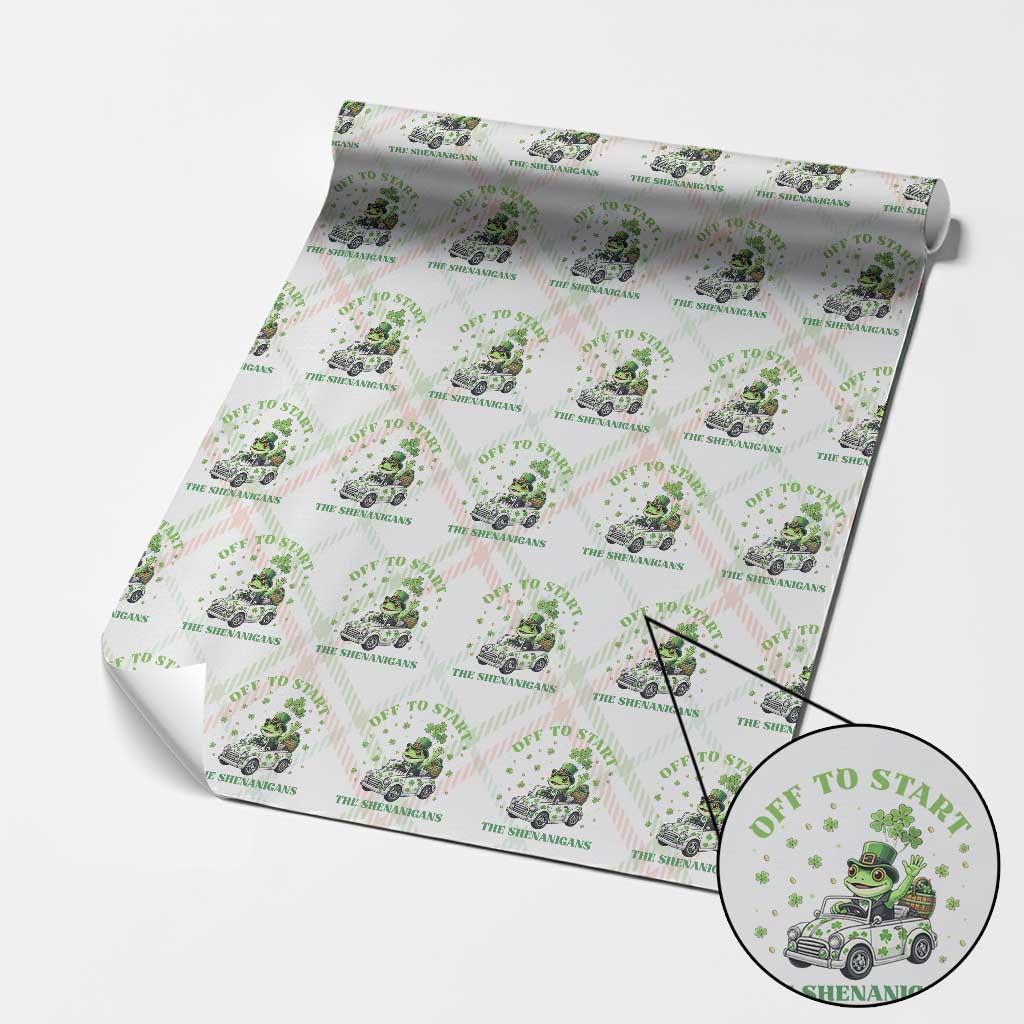 Off To Start The Shenanigans Wrapping Paper Roll St Patricks Day Frog TS12 Christmas Plaid Print Your Wear