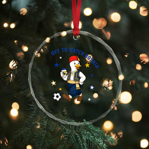 Off To Watch Bosnia Crystal Glass Ornament Funny Goose Fudbal Fan Gift