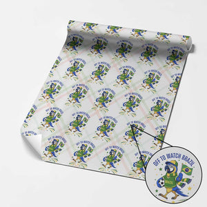 Off To Watch Brazil Wrapping Paper Roll Funny Tropical Bird Soccer Fan