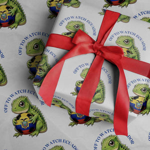 Off To Watch Ecuador Wrapping Paper Roll Funny Ecuador Iguana Soccer Fan Gift