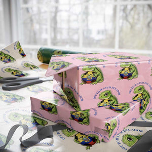 Off To Watch Ecuador Wrapping Paper Roll Funny Ecuador Iguana Soccer Fan Gift