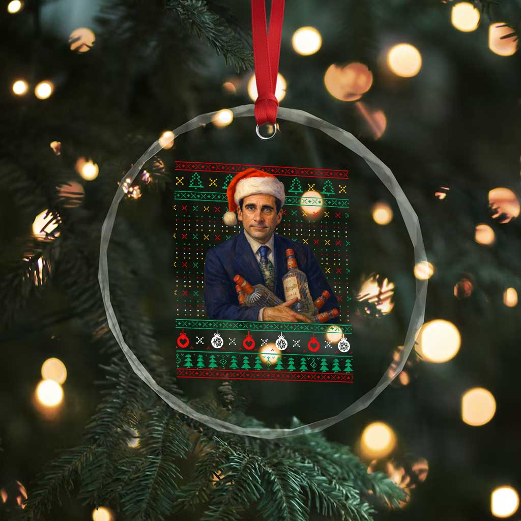 Office Christmas Movie Crystal Glass Ornament Funny Retro 90s Movie Ugly Xmas TS10 Print Your Wear