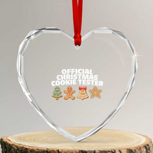 Official Christmas Cookie Tester Heart Crystal Glass Ornament Taster Baking Crew Sibling Matching TS10 Transparent Glass 3'' Heart Print Your Wear